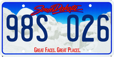 SD license plate 98SO26