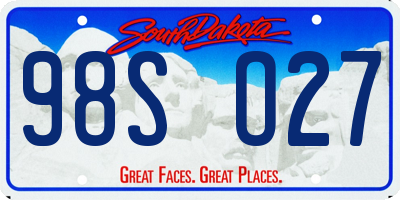 SD license plate 98SO27
