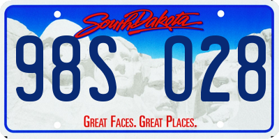 SD license plate 98SO28