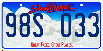 SD license plate 98SO33