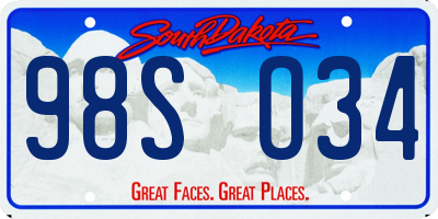 SD license plate 98SO34