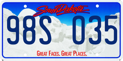 SD license plate 98SO35