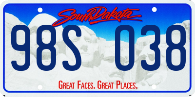 SD license plate 98SO38