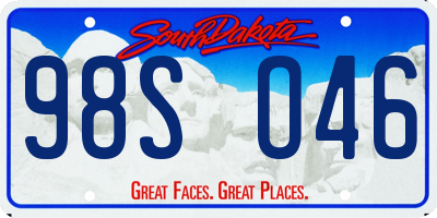 SD license plate 98SO46