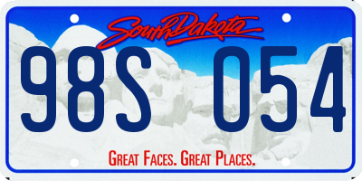 SD license plate 98SO54