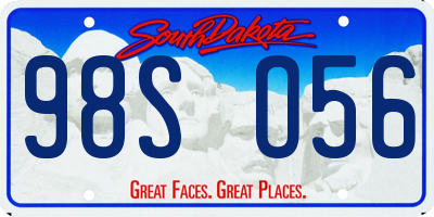 SD license plate 98SO56