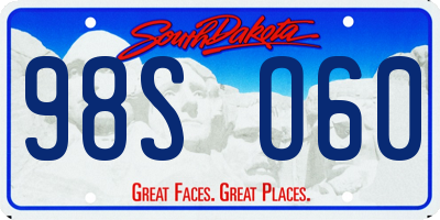 SD license plate 98SO60