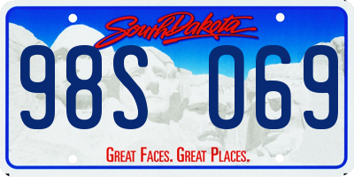 SD license plate 98SO69