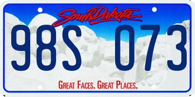 SD license plate 98SO73