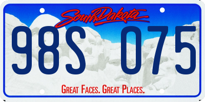 SD license plate 98SO75