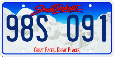 SD license plate 98SO91