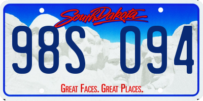 SD license plate 98SO94