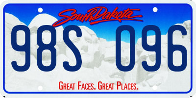 SD license plate 98SO96