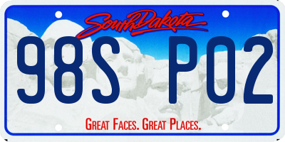 SD license plate 98SP02