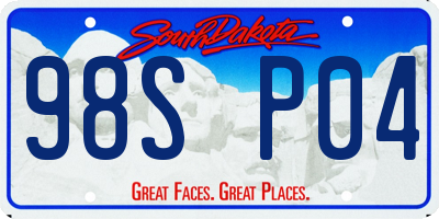 SD license plate 98SP04