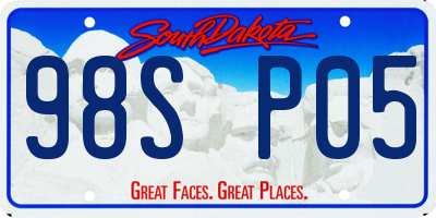 SD license plate 98SP05