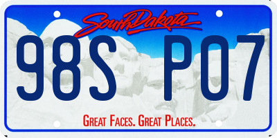 SD license plate 98SP07