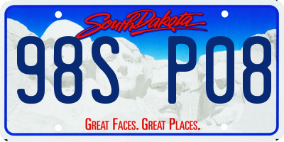SD license plate 98SP08