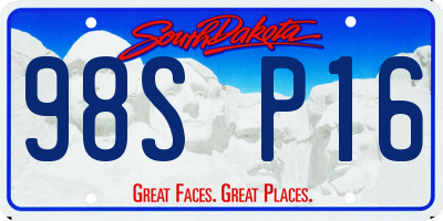 SD license plate 98SP16