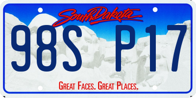 SD license plate 98SP17