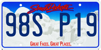 SD license plate 98SP19