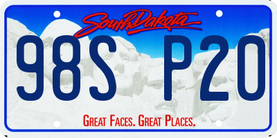 SD license plate 98SP20