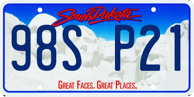 SD license plate 98SP21