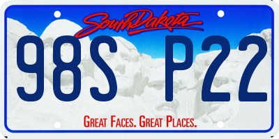 SD license plate 98SP22