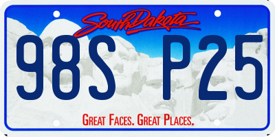 SD license plate 98SP25