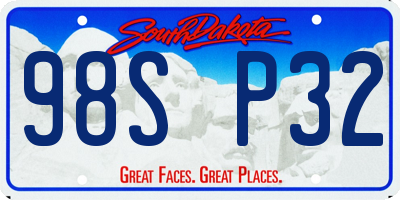 SD license plate 98SP32