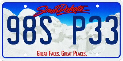 SD license plate 98SP33