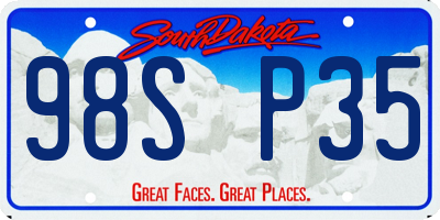 SD license plate 98SP35