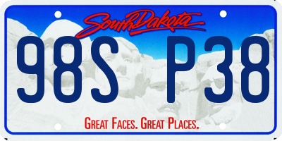 SD license plate 98SP38