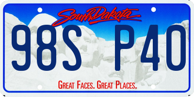 SD license plate 98SP40