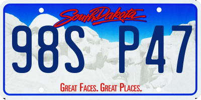 SD license plate 98SP47