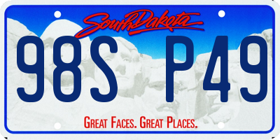 SD license plate 98SP49