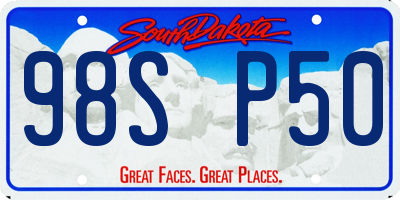 SD license plate 98SP50