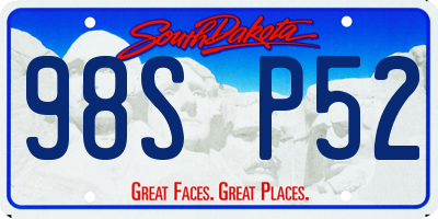 SD license plate 98SP52