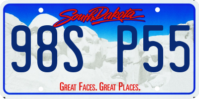 SD license plate 98SP55