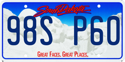 SD license plate 98SP60