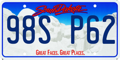 SD license plate 98SP62