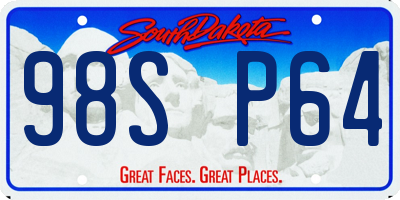 SD license plate 98SP64