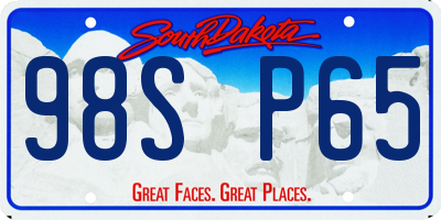SD license plate 98SP65
