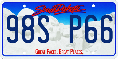 SD license plate 98SP66