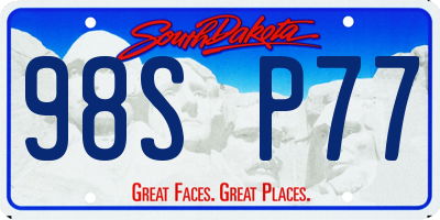 SD license plate 98SP77