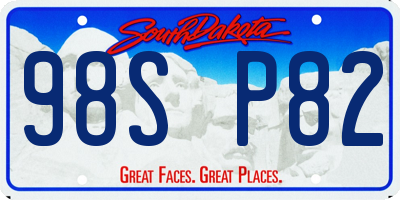 SD license plate 98SP82