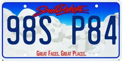 SD license plate 98SP84