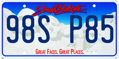 SD license plate 98SP85
