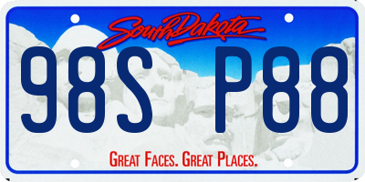 SD license plate 98SP88