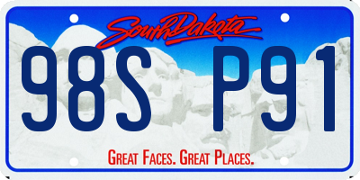 SD license plate 98SP91
